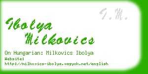 ibolya milkovics business card